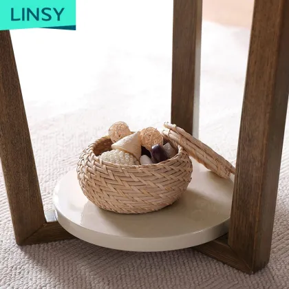 Linsy Small Corner Home Use Side Table Oak Solid Wood Furniture