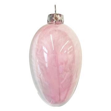 Custom Blown Glass Easter Eggs: Feather-Inspired Clear Glass Ornaments
