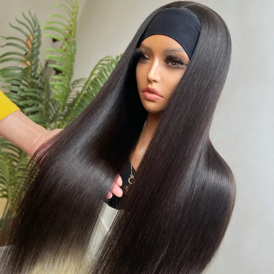 10-32 Inch Cheap Brazilian Straight Headband Wig with 180% Density