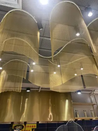 golden decorative mesh curtain
