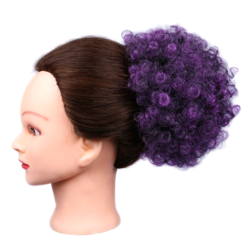 AliLeader Synthetic Afro Puff Drawstring Ponytail Short Kinky Curly Hair Bun Extension Donut Chignon Hairpieces