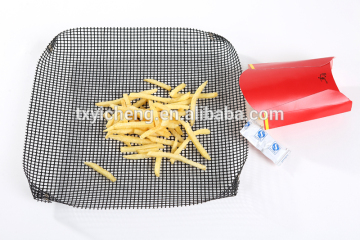 PTFE coated fiberglass Non-stick BBQ Grill Mesh Cooking Basket for barbeque, oven, microwave