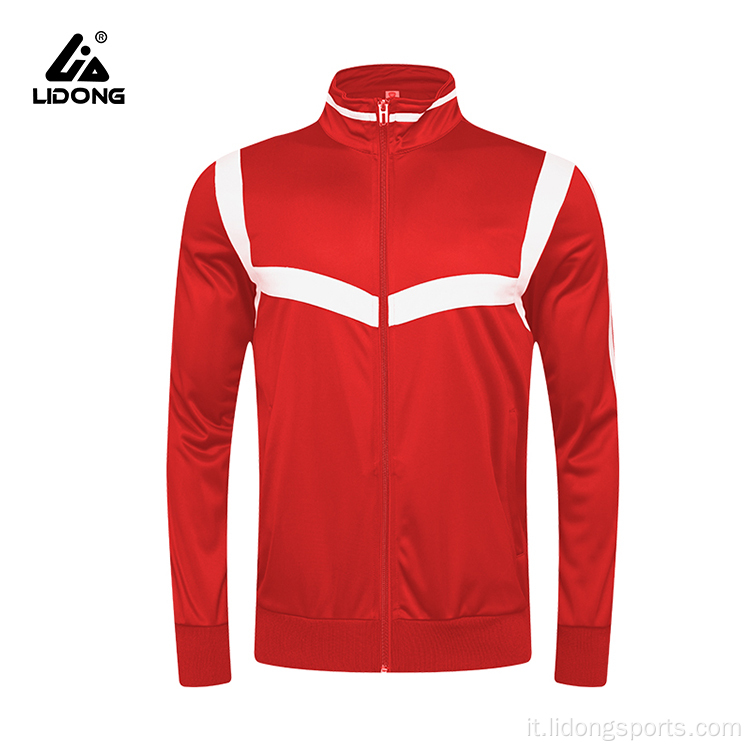 Giacche sportive per uomini sportivi rossi personalizzati all&#39;ingrosso