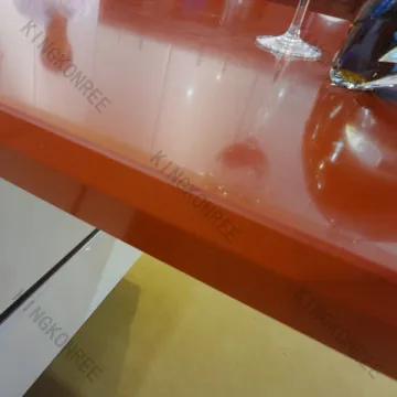 Artificial Marble High Gloss Red Laminate Countertops 30mm Thickness Solid Surface Worktop