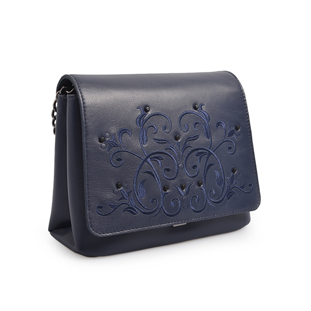 New Design Handmade Embossed Flowers Handbags