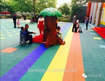 Outdoor waterproof playground/sports court floor tile with PP interlocking tile