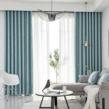 Wholesale Beautiful Star and Moon Patterned Jacquard Curtains for Living Room Blackout