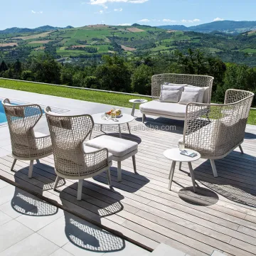 Waterproof Woven Garden Sofa Set: Modern Outdoor Lounge Chair Patio Furniture