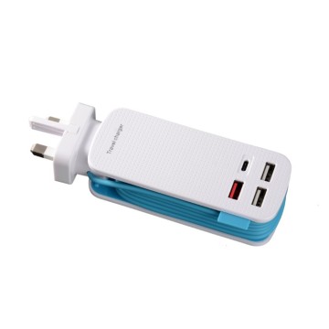 4 USB travel charger for phone UK Plug