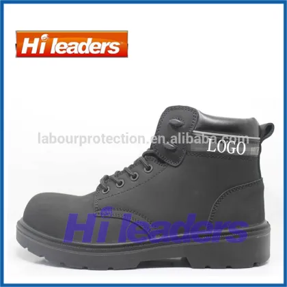 Ankle Style Black Leather Safety Boot with Composite Toe Cap