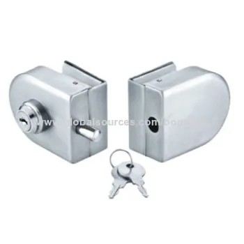Stainless steel glass door lock with keys