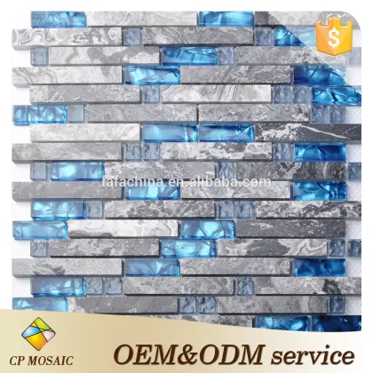 stone mix frosted crystal glass mosaic