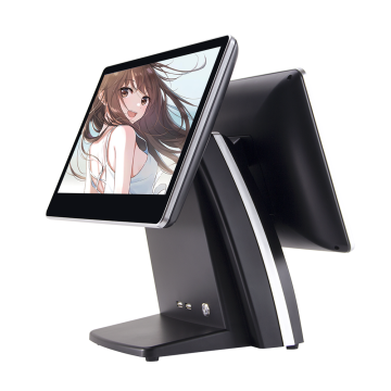 AIXW All in One POSダブルスクリーンLED/VFD小売店および図書館ストア用（Win7/Win10、i3/i5/i7）