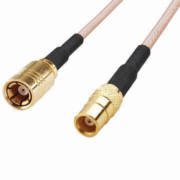 RF Pigtail Cable, Straight MCX Female to SMB Female, 50 Ohms Impedance