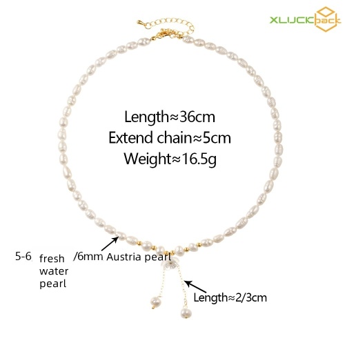 Freshwater Pearl Beads Fashion Necklace 18k Gold Plated