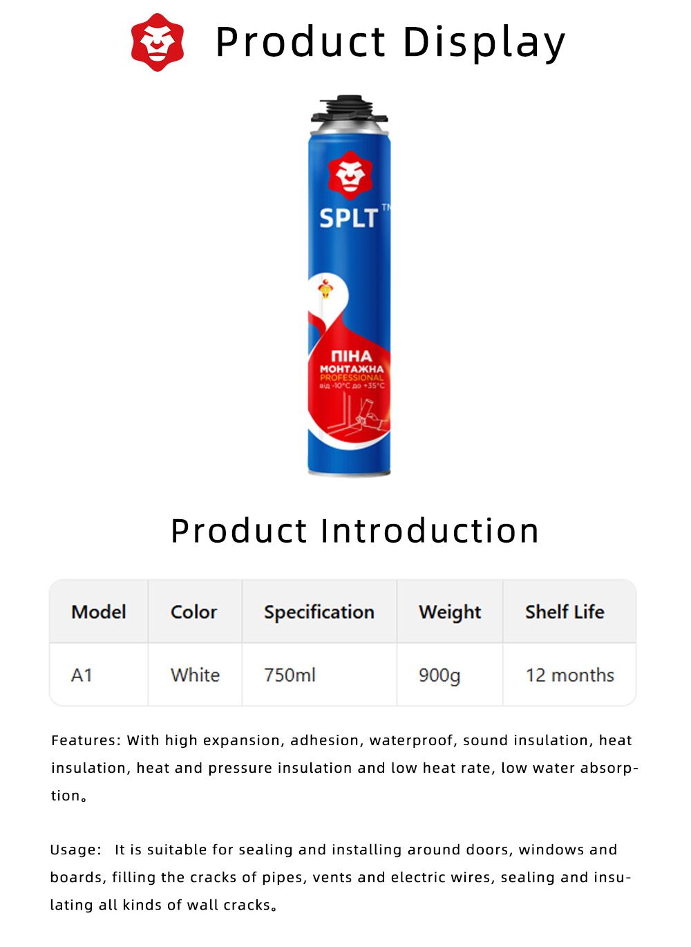 Window Door Installation Foam Sealant X