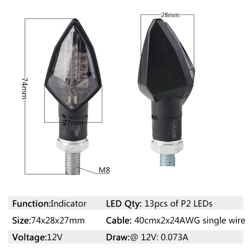 2 પીસીએસ 12 વી એલઇડી મોટરસાયકલ ટર્ન સિગ્નલ લાઇટ્સ મોટરસાઇકલ સૂચક મોટરબાઈક જોડીઓ માટે ફિટ