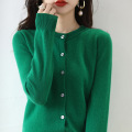 Women's Crewneck Button Down Sweater Cardigan