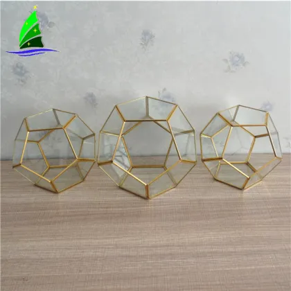 Glass geometric terrarium decorations