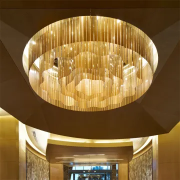 Large Brass Banquet Hall Chandelier for High Ceiling