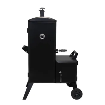 Wide Body Vertical 6-Layer BBQ Grill Smoker with Two Wheels Offset Charcoal Barbecue