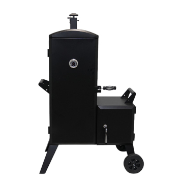 Wide Body Vertical 6-Layer BBQ Grill Smoker with Two Wheels Offset Charcoal Barbecue