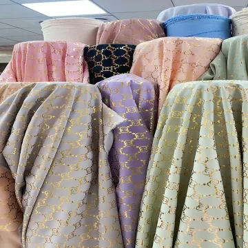 Wholesale Metallic Foil Lame Fabric: High Stretch, Printed Stage Covering in Silk Polyester