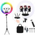 โทรศัพท์ความงามแต่งหน้ารูปภาพวิดีโอ RGB Ring Light