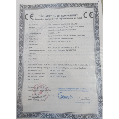 Reflective Non Woven Coveralls Protective Safety Clothing
