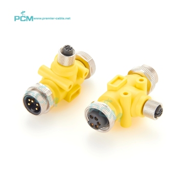 DeviceNet Mini 7/8 Trunk Line to M12 Drop 5 Pole Power Tap Tee Splitter for Sensor and Actuator Connections