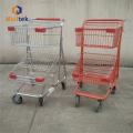 Lagern Sie zwei Schichten Metal Einkaufskorbwagen Trolley