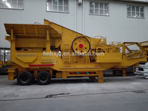 Aggregate trailer type Mobile stone crusher and screen plant