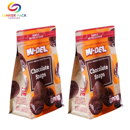 Custom Printed Mylar Flat Bottom Snack Packaging