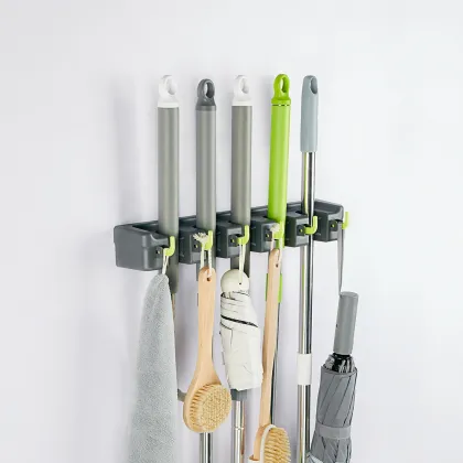Wall Mounted Mop and Broom Organizer Storage Holder