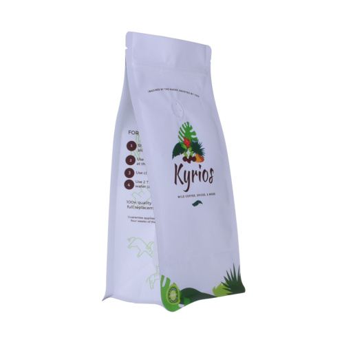 customized plastic flat bottom coffee bag with valve