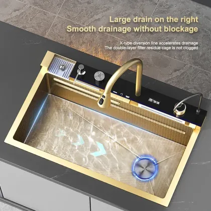 Luxury Gold Stainless Steel Undermount Kitchen Sink