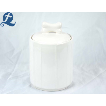 Hot Sale Stripes Factory Price Food Ceramic Jar