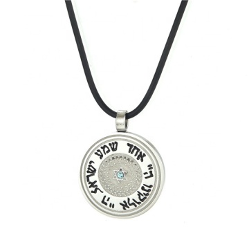 Yiwu Aceon Stainless Steel Hebrew Text Birthstone Star of David Pendant