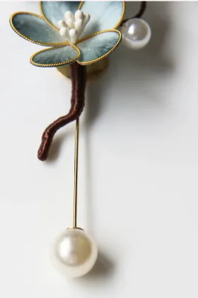Guofeng niche velvet brooch