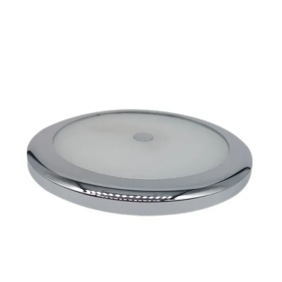 Super Slim 3W Chrome Surface Mount Camper RV Boat Yacht Dome Light Touch Switch