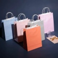 Portable Kraft Paper Bag Högklassig anpassad enkel shopping