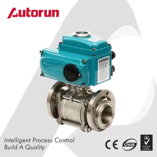 Stainless Steel 3 Pieces Ball Valve with Electrical Actuator