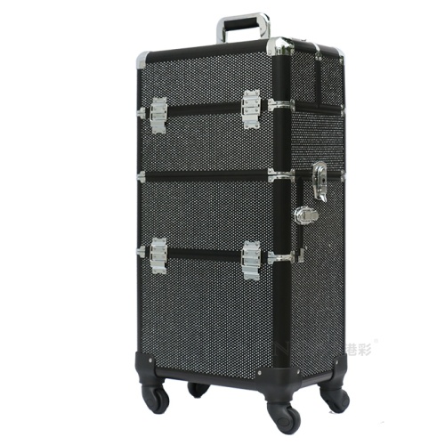 2 in 1 quality rolling makeup case