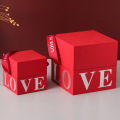 Square Wedding Fancy Paper Gift Box with Ribbon