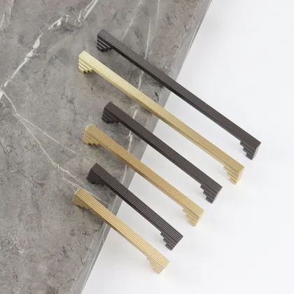 Black Gold Modern Simple Style Pull Cabinet Handle for Wardrobe and Kitchen Cabinets