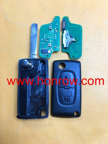 PSA Citroen ASK 2 button flip remote key with VA2 blade 433Mhz PCF7941chip citroen c4 remote key