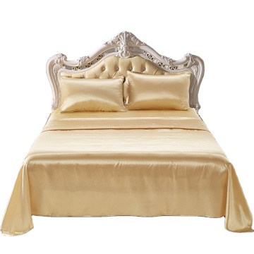Summer Cooling Luxury Royal Yellow Comfortable Silk Satin Bedding Set