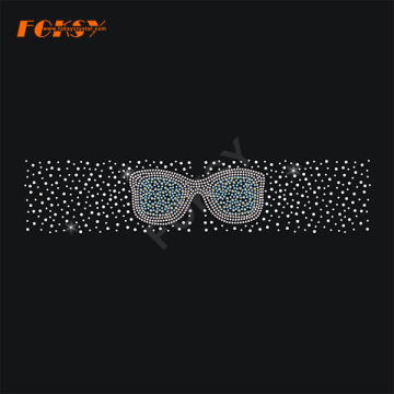 Glasses Tailless Cheer Bow Hot Fix Rhinestone Transfer