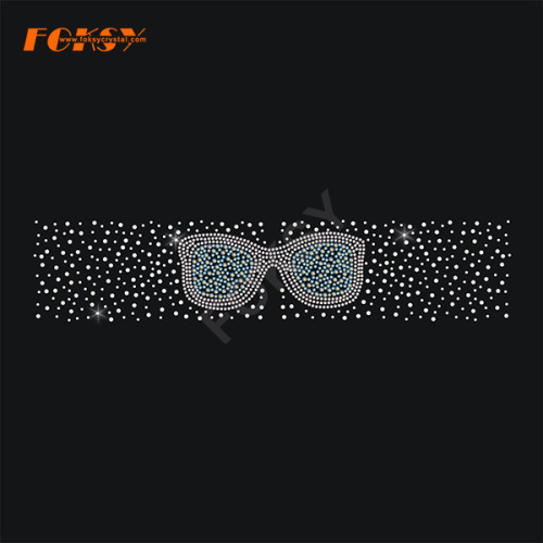 Glasses Tailless Cheer Bow Hot Fix Rhinestone Transfer