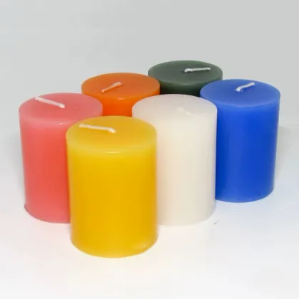 Unscented votive candles yellow pillar candles